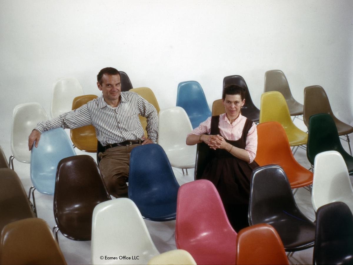 Paul Rand (left) and Brockmann (right) during a work session at IBM in the 1960s