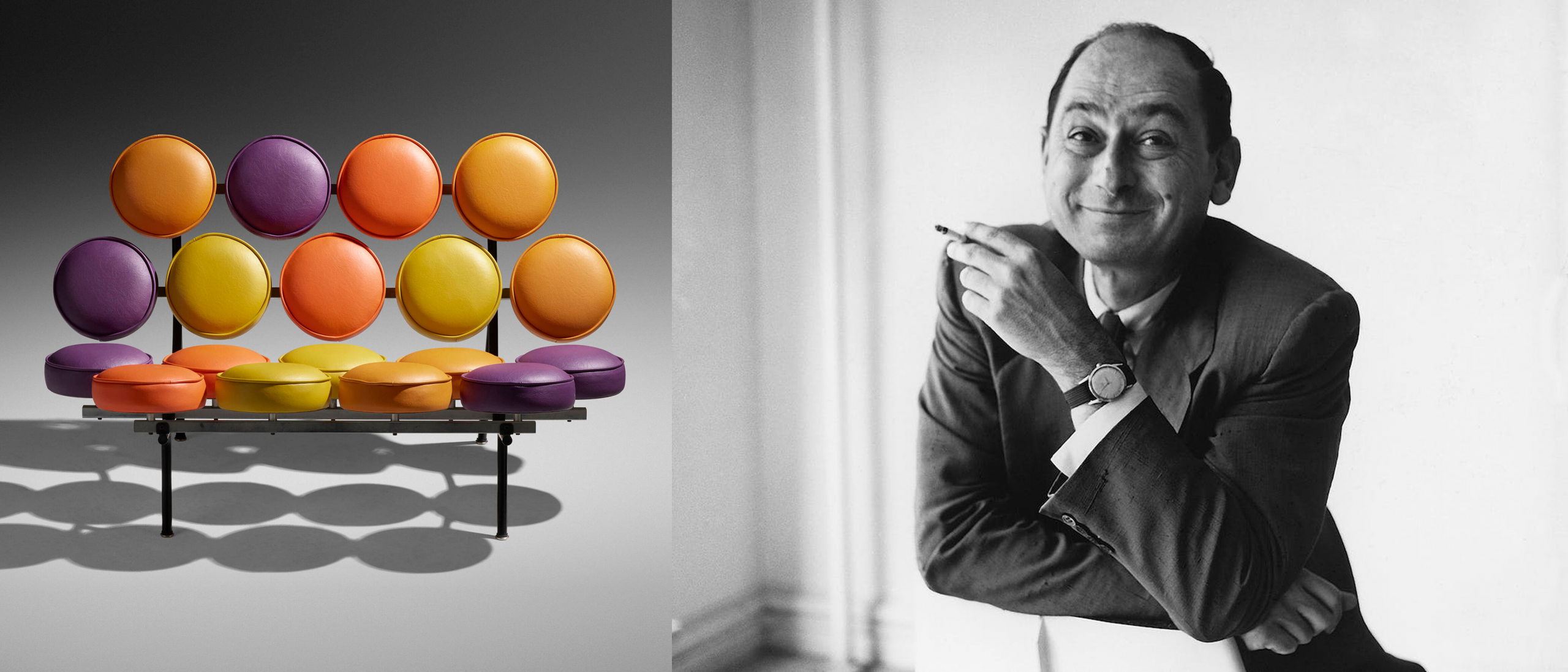 Paul Rand (left) and Brockmann (right) during a work session at IBM in the 1960s